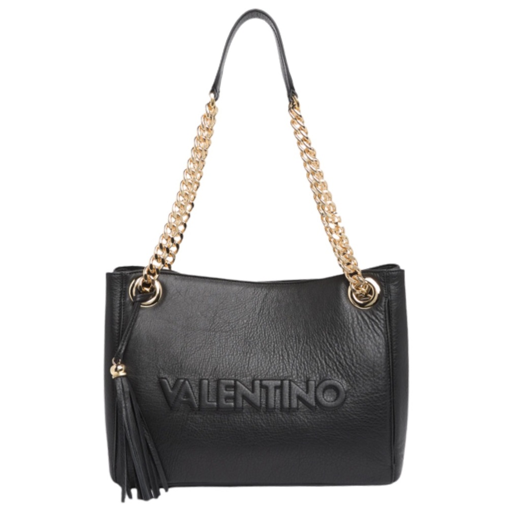 NEW Valentino By Mario Valentino Luisa Embossed Shoulder Bag in Black